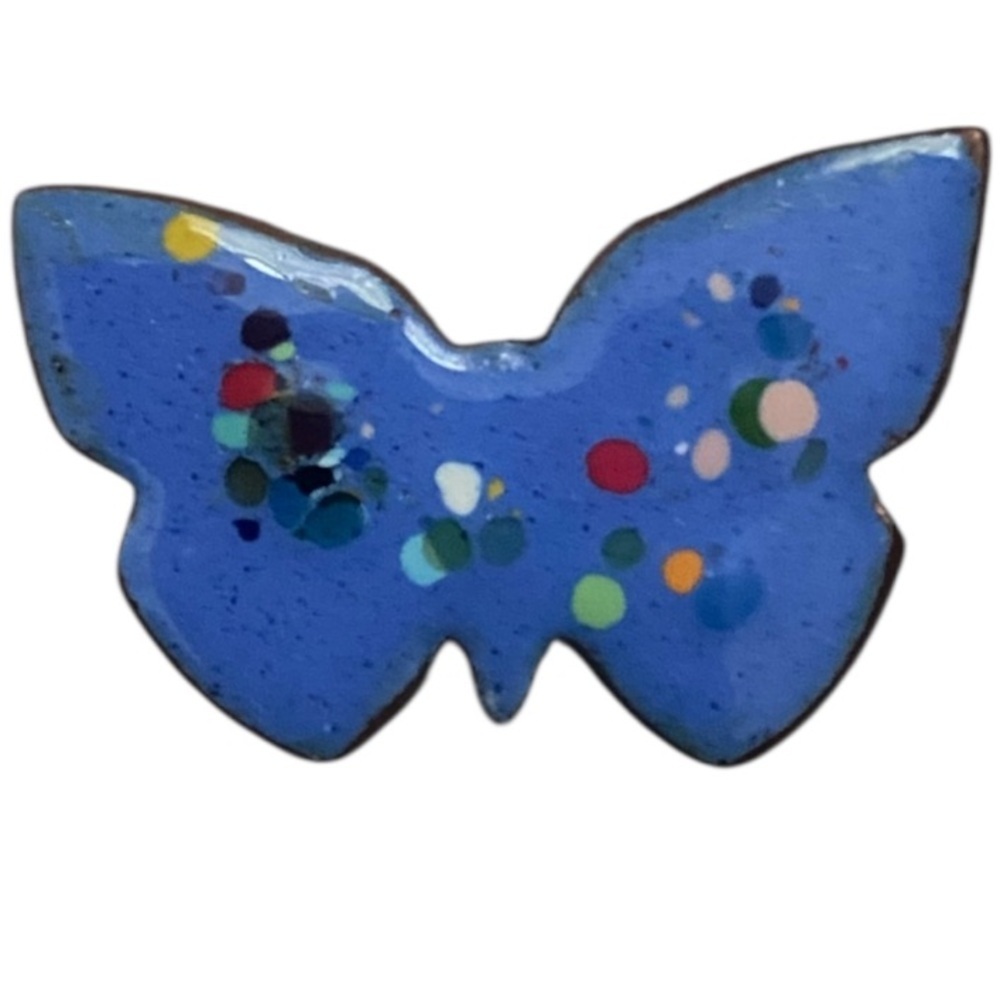 Vintage butterfly blue brooch